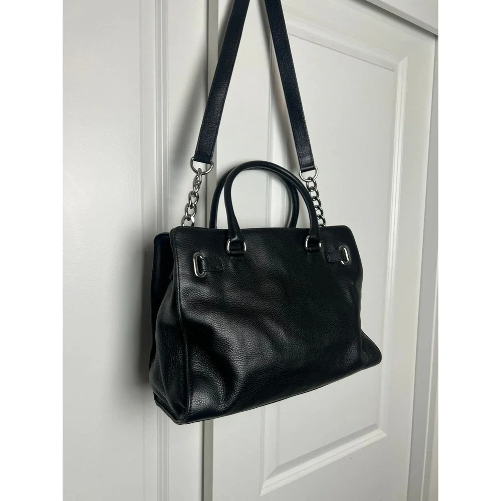 Black Michael kors Hamilton large pebbled leather